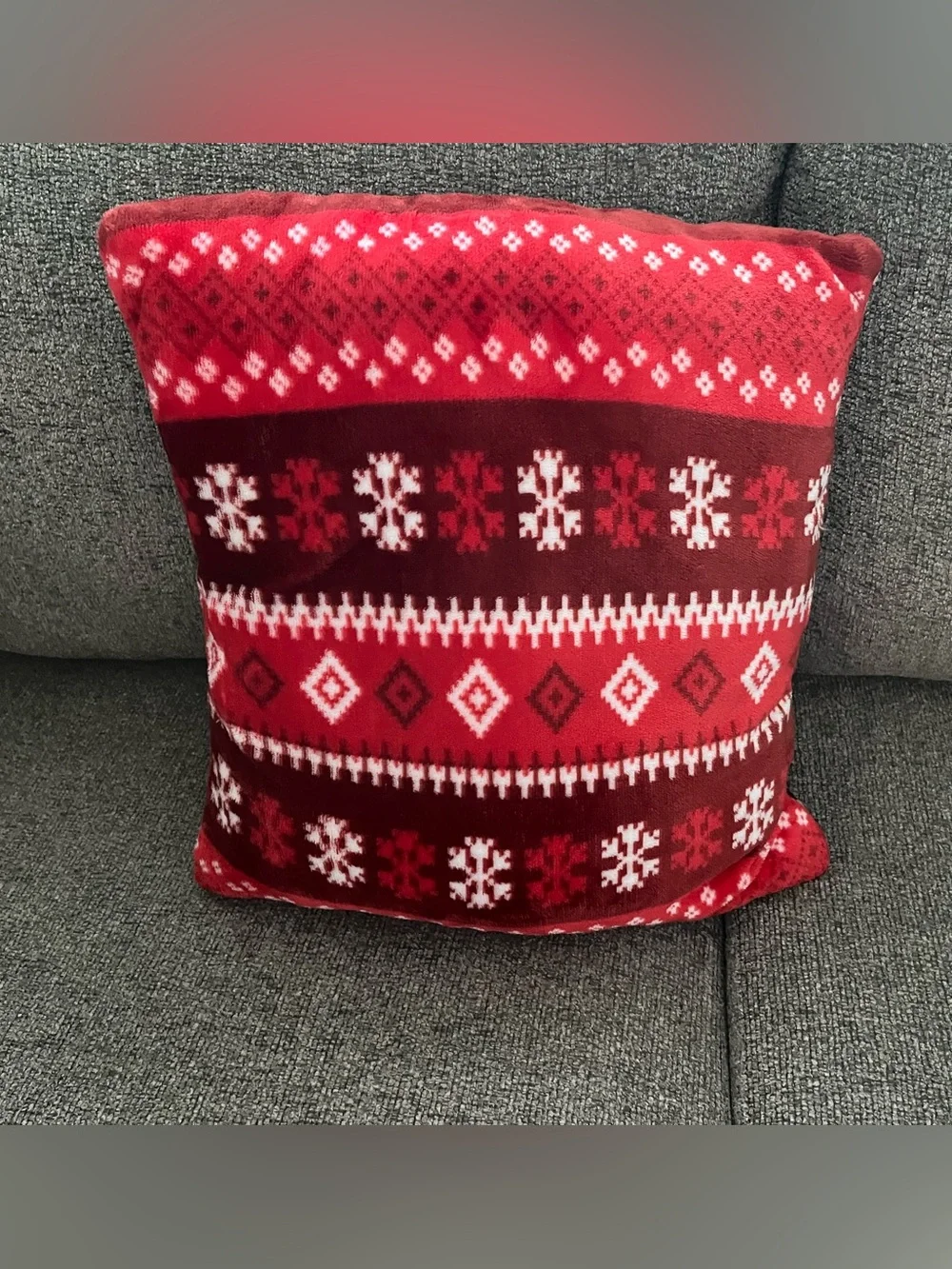 The Big One Red, White and Burgundy Holiday Pattern Throw Pillows